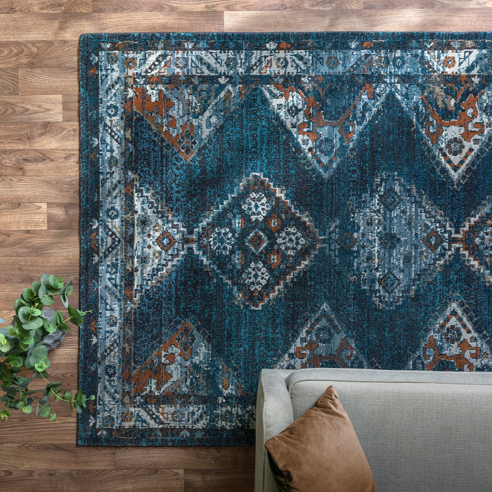 Zola Kian Traditional Persian Rugs in Teal Blue